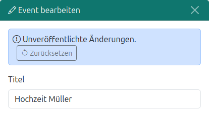 Event zurücksetzen