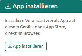 Event-Sheet in der App, unterer Teil
