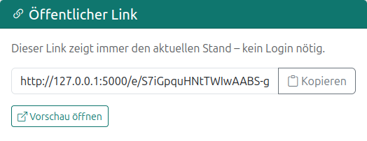 Öffentlicher Link im Veröffentlichen-Dialog